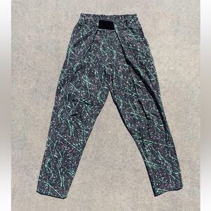 Vtg 80s Black Neon Paint Splatter Muscle Pants - Baggy Bodybuilding Gym Workout